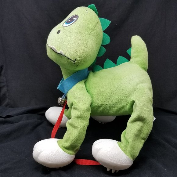 PEPPY PETS WALK YOUR PLUSH GREEN DINOSAUR 11" TALL - Picture 6 of 8